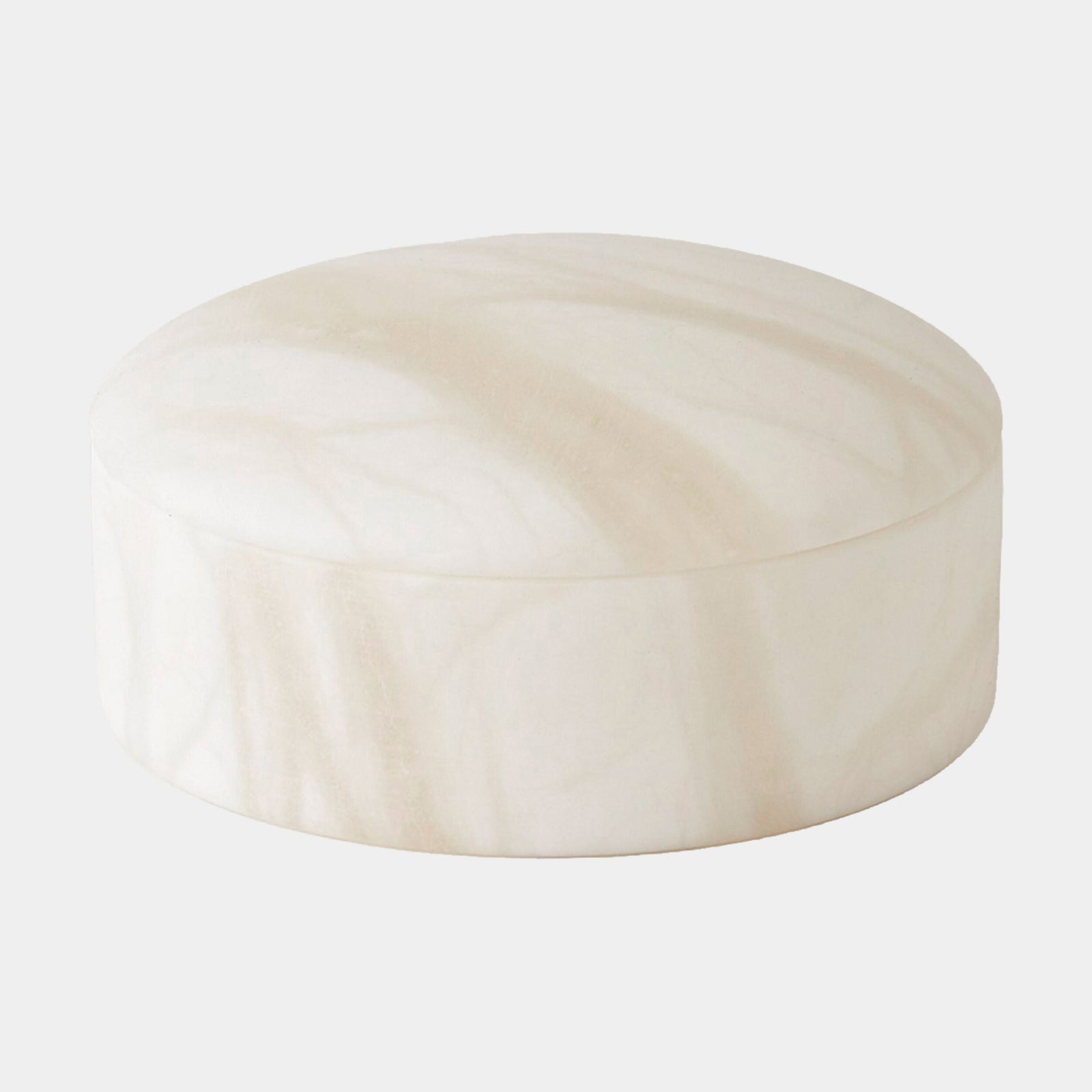 Global Views Gala Alabaster Canister Short (2") – front view