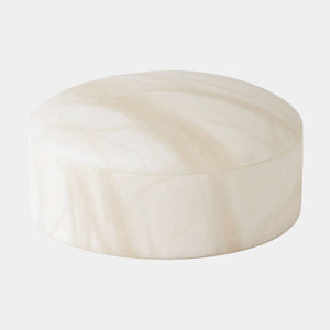 Global Views Gala Alabaster Canister Short (2") – front view