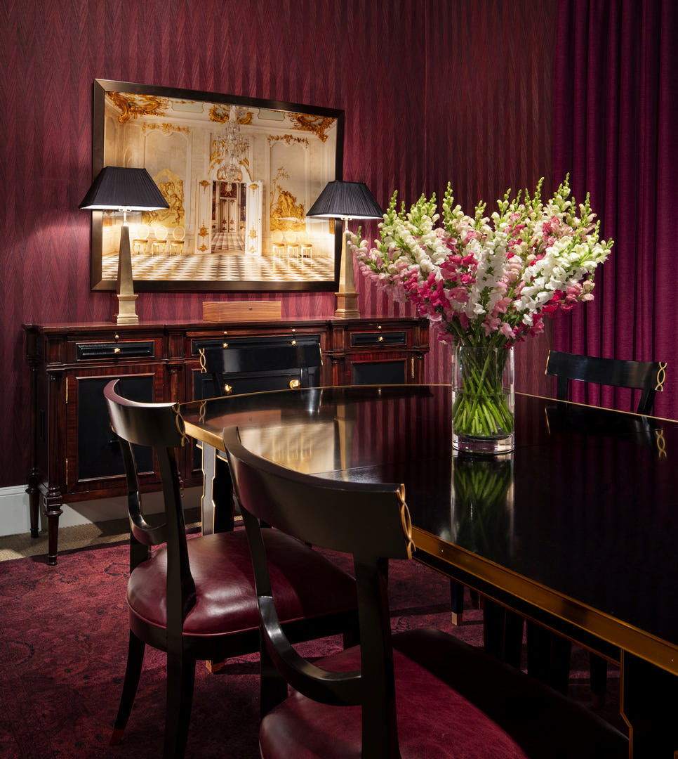 Theodore Alexander Sebastiano Extending Dining Table – room setting