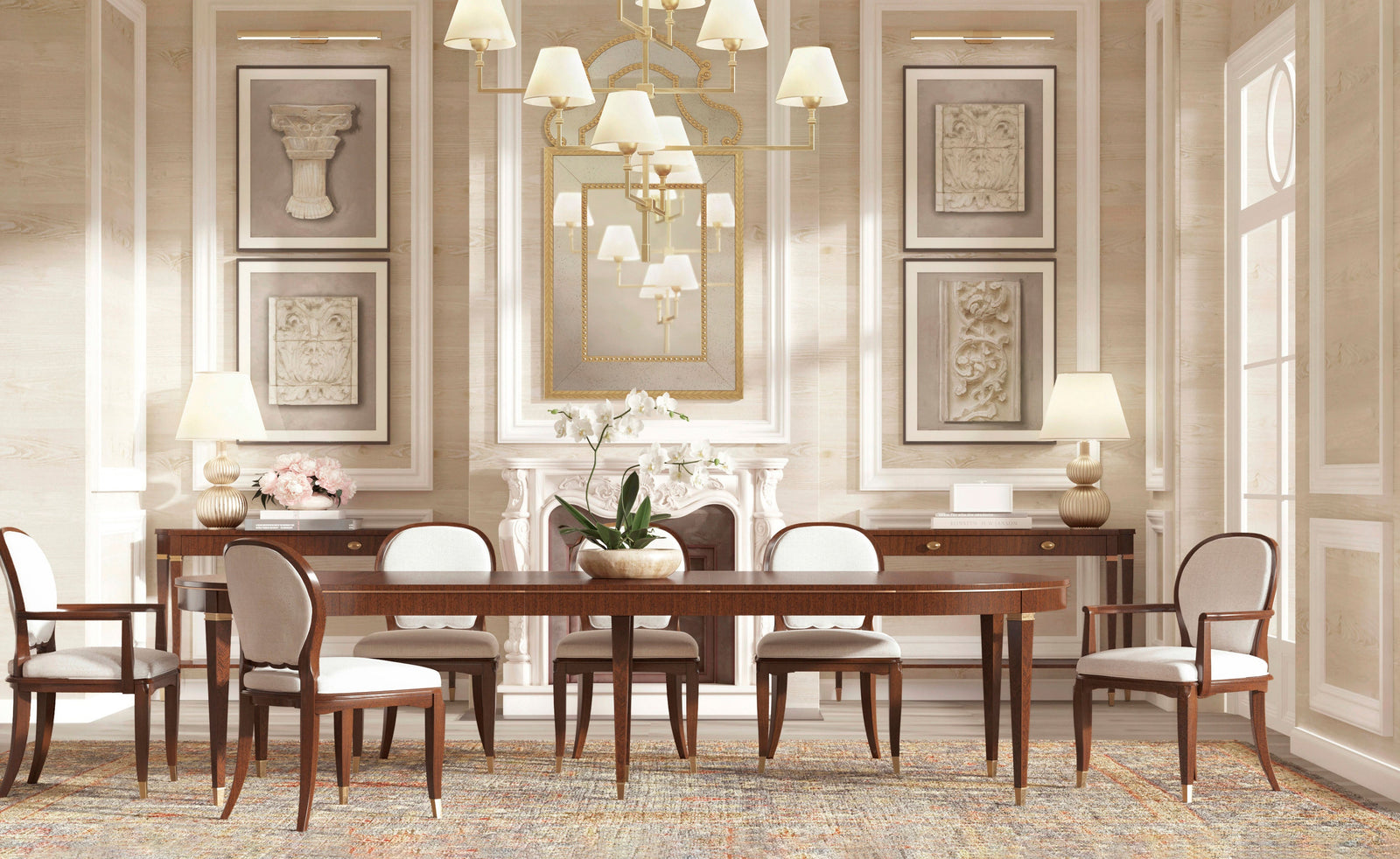 Theodore Alexander Shelley Dining Table Cambridge AH – room setting