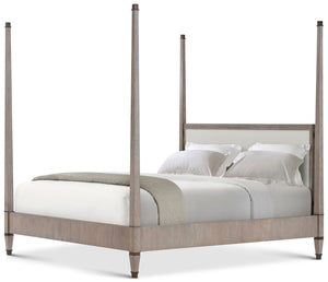 Theodore Alexander Markos Upholstered Poster Bed King / Marlborough Geo Coast – front view