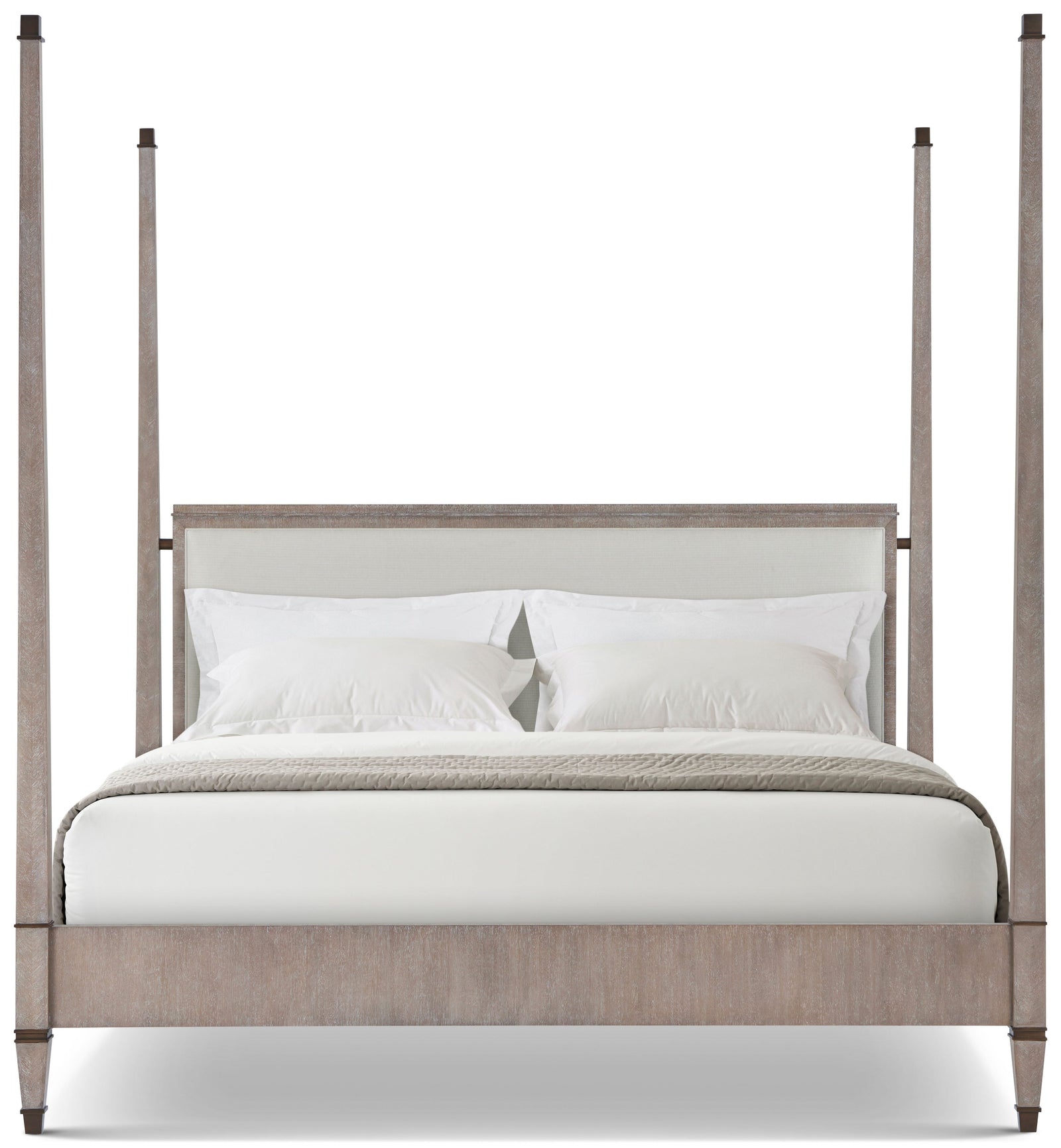 Theodore Alexander Markos Upholstered Poster Bed King / Marlborough Geo Coast – angle view