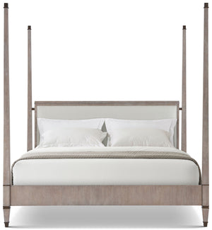Theodore Alexander Markos Upholstered Poster Bed King / Marlborough Geo Coast – angle view