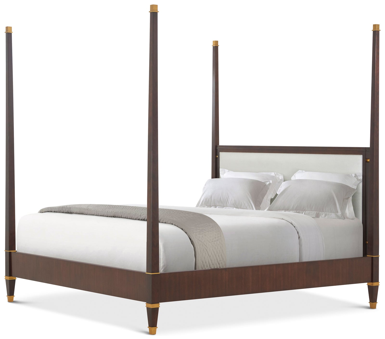 Theodore Alexander Markos Upholstered Poster Bed King / Cambridge AH – front view