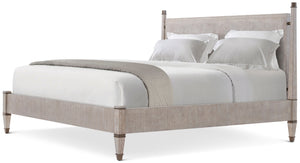 Theodore Alexander Markos Wooden Bed King / Marlborough Geo Coast – front view