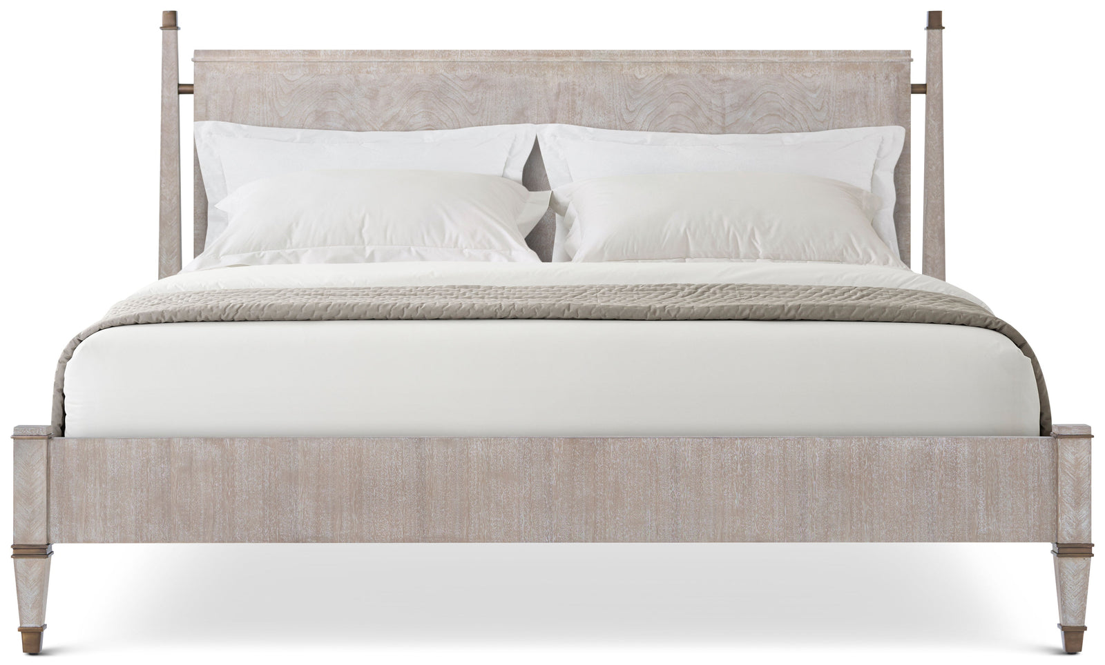 Theodore Alexander Markos Wooden Bed King / Marlborough Geo Coast – angle view