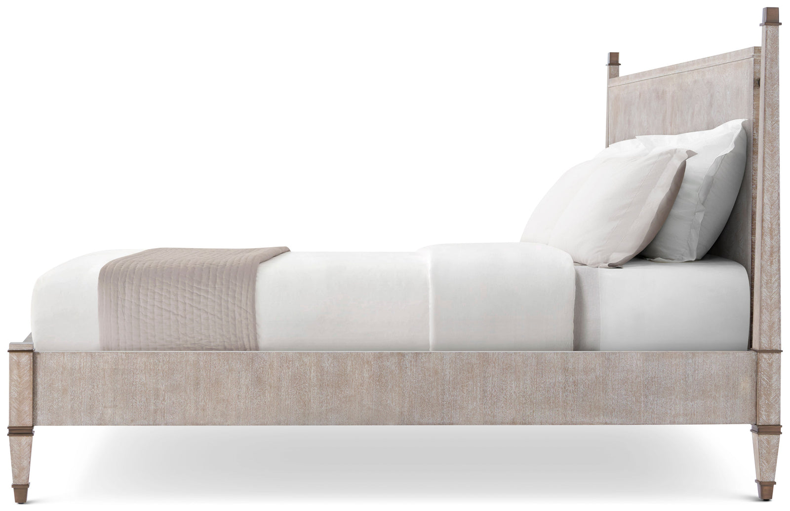 Theodore Alexander Markos Wooden Bed King / Marlborough Geo Coast – side view
