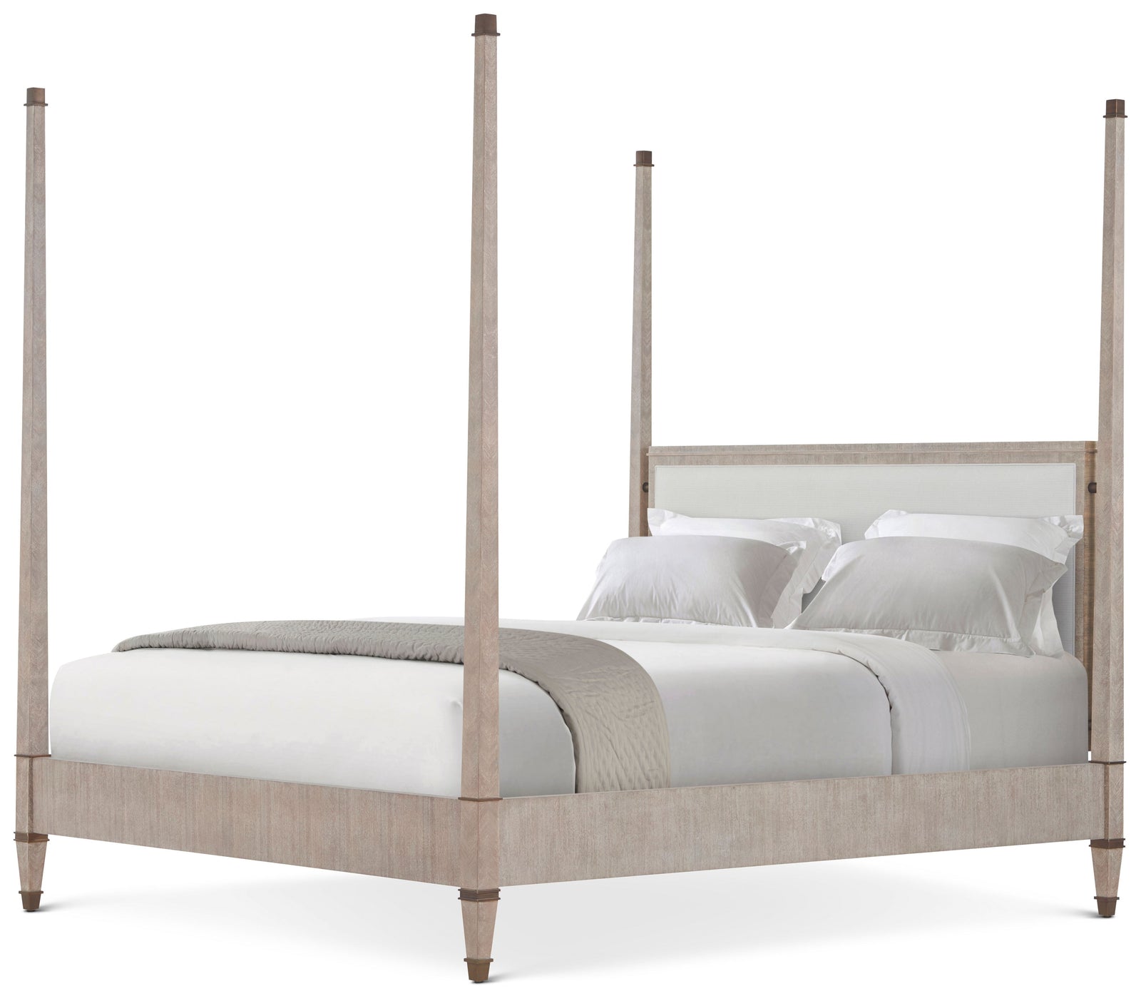 Theodore Alexander Markos Upholstered Poster Bed California King / Marlborough Geo Coast – front view