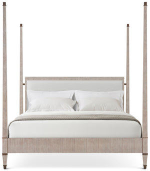 Theodore Alexander Markos Upholstered Poster Bed California King / Marlborough Geo Coast – angle view