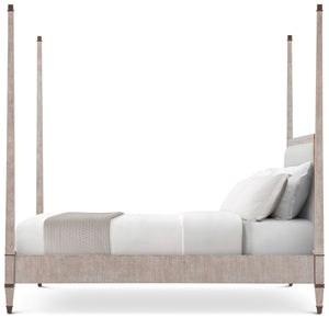 Theodore Alexander Markos Upholstered Poster Bed California King / Marlborough Geo Coast – side view