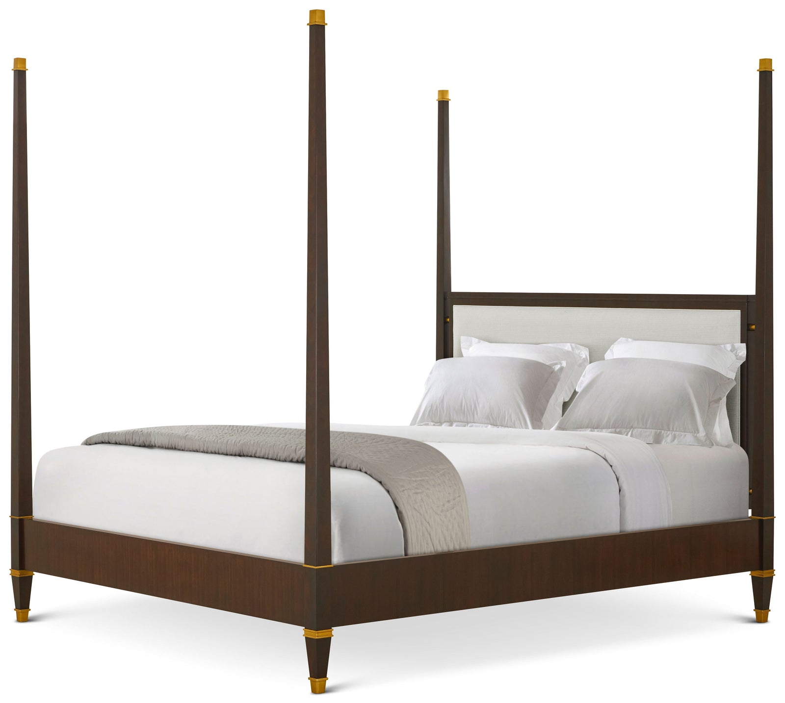 Theodore Alexander Markos Upholstered Poster Bed California King / Cambridge AH – front view