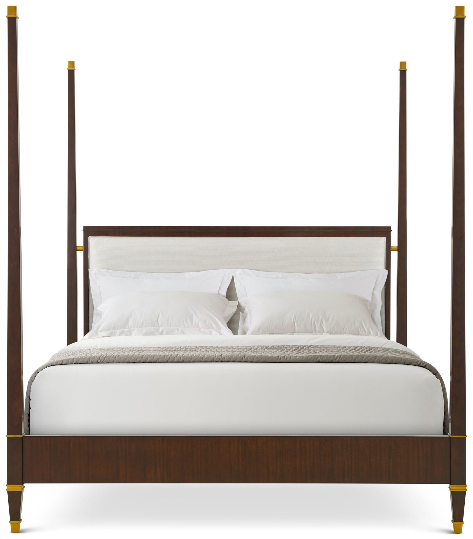 Theodore Alexander Markos Upholstered Poster Bed California King / Cambridge AH – angle view