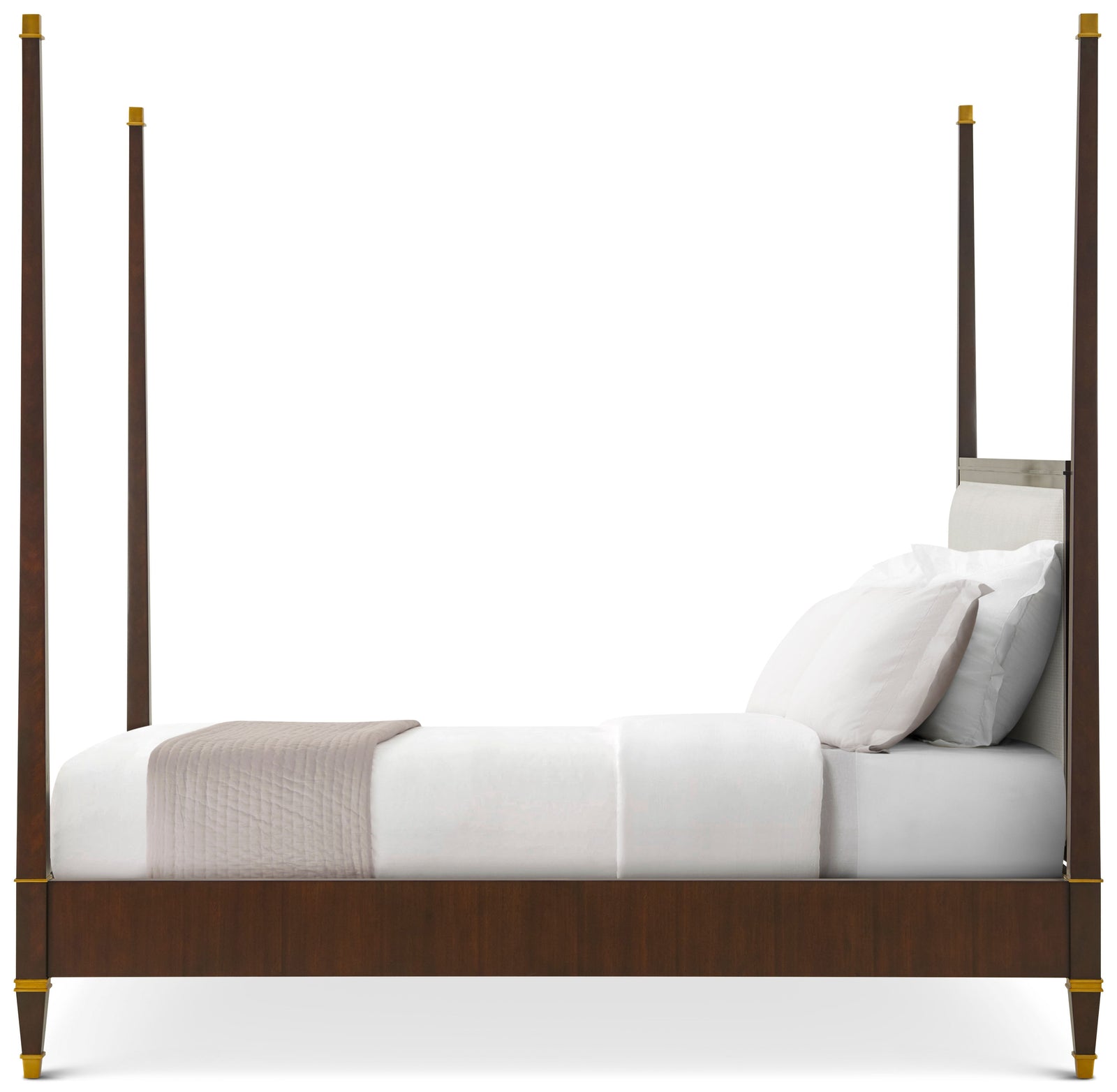Theodore Alexander Markos Upholstered Poster Bed California King / Cambridge AH – side view
