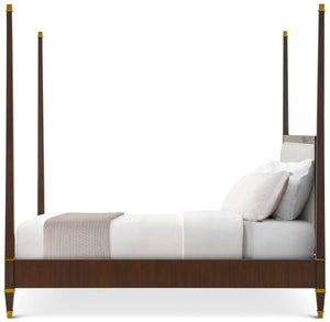 Theodore Alexander Markos Upholstered Poster Bed California King / Cambridge AH – side view