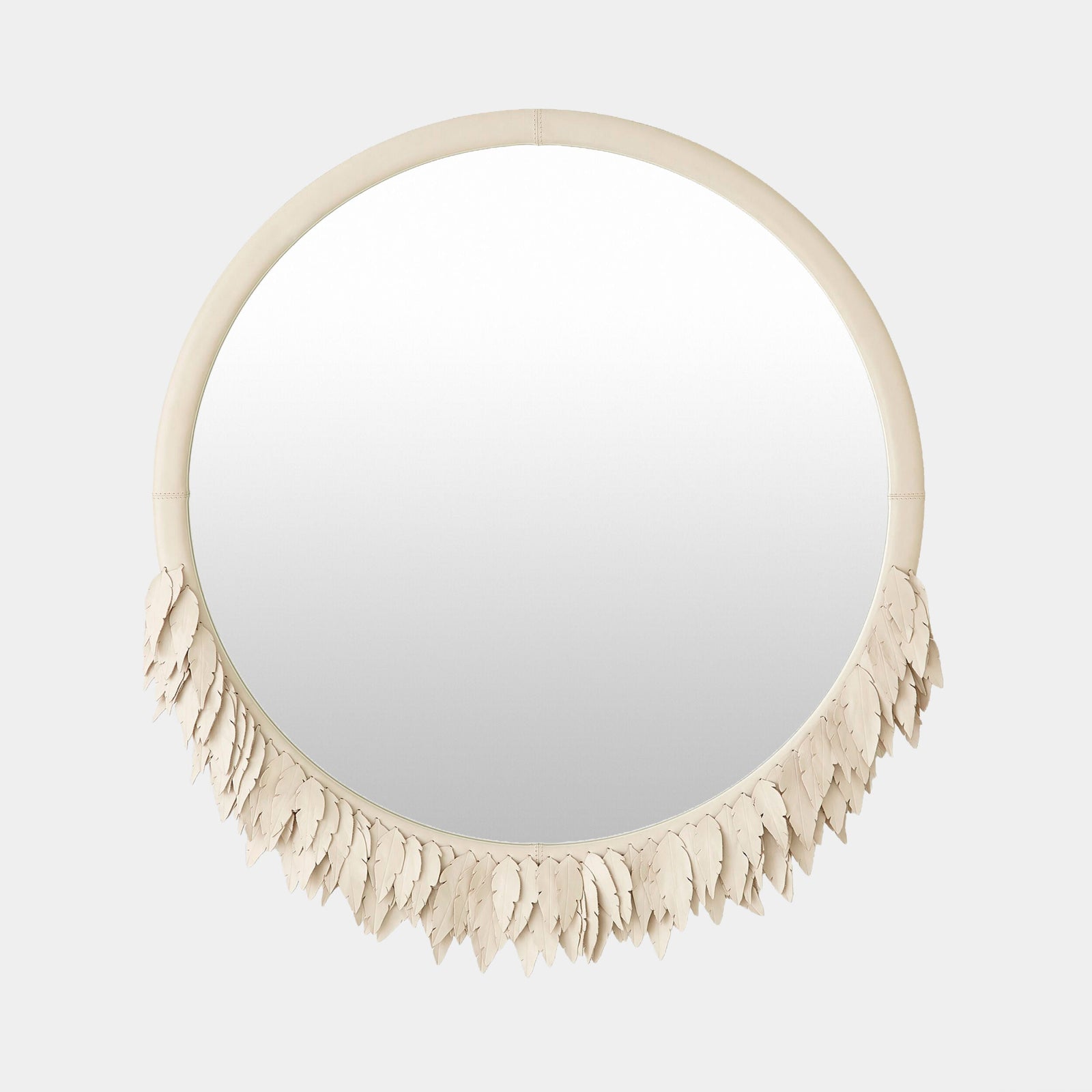 Global Views Emily Mirror Ivory – front view