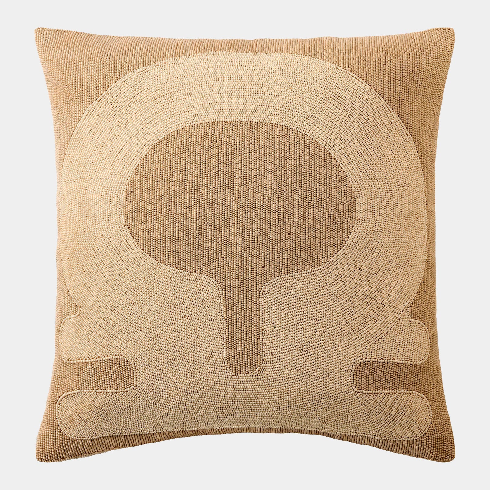 Global Views Carthago Beaded Pillow Key Sand – front view