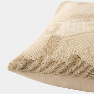 Global Views Carthago Beaded Pillow Key Sand – profile view