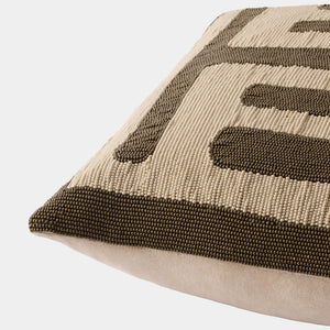 Global Views Carthago Beaded Pillow Latch Sepia – profile view