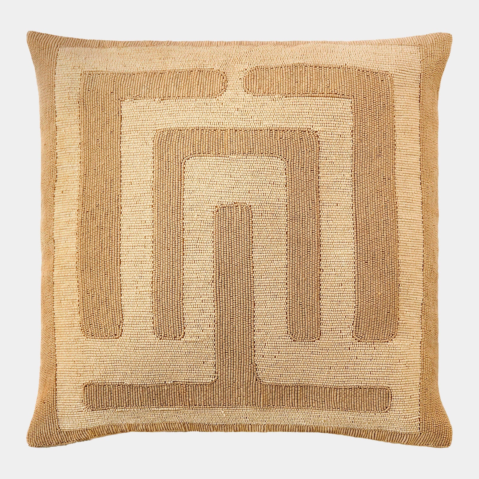 Global Views Carthago Beaded Pillow Latch Sand – front view