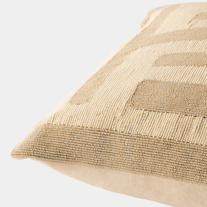 Global Views Carthago Beaded Pillow Latch Sand – profile view