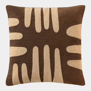 Global Views Carthago Beaded Pillow Pass Sepia – front view