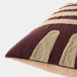Global Views Carthago Beaded Pillow Pass Cinnabar – profile view