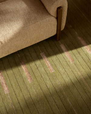 Pilgrimage Handmade Rug 2' x 3' Olive – room setting
