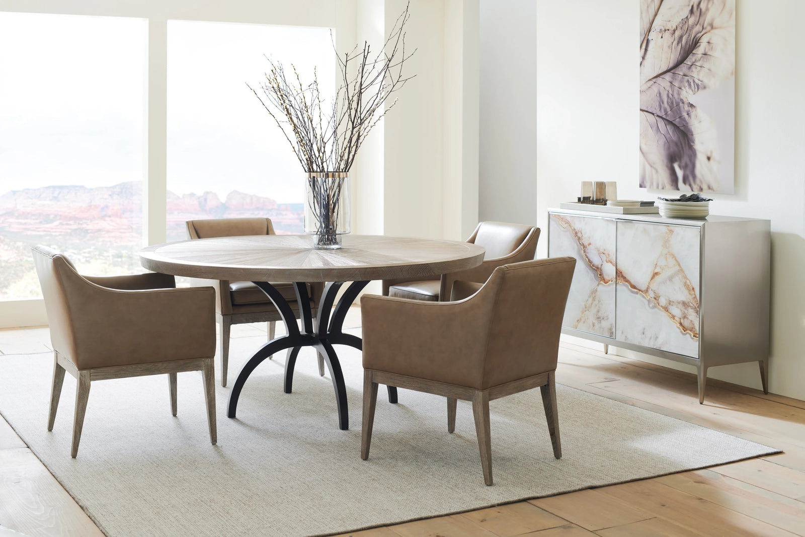 Caracole Rough and Ready Dining Table – angle view