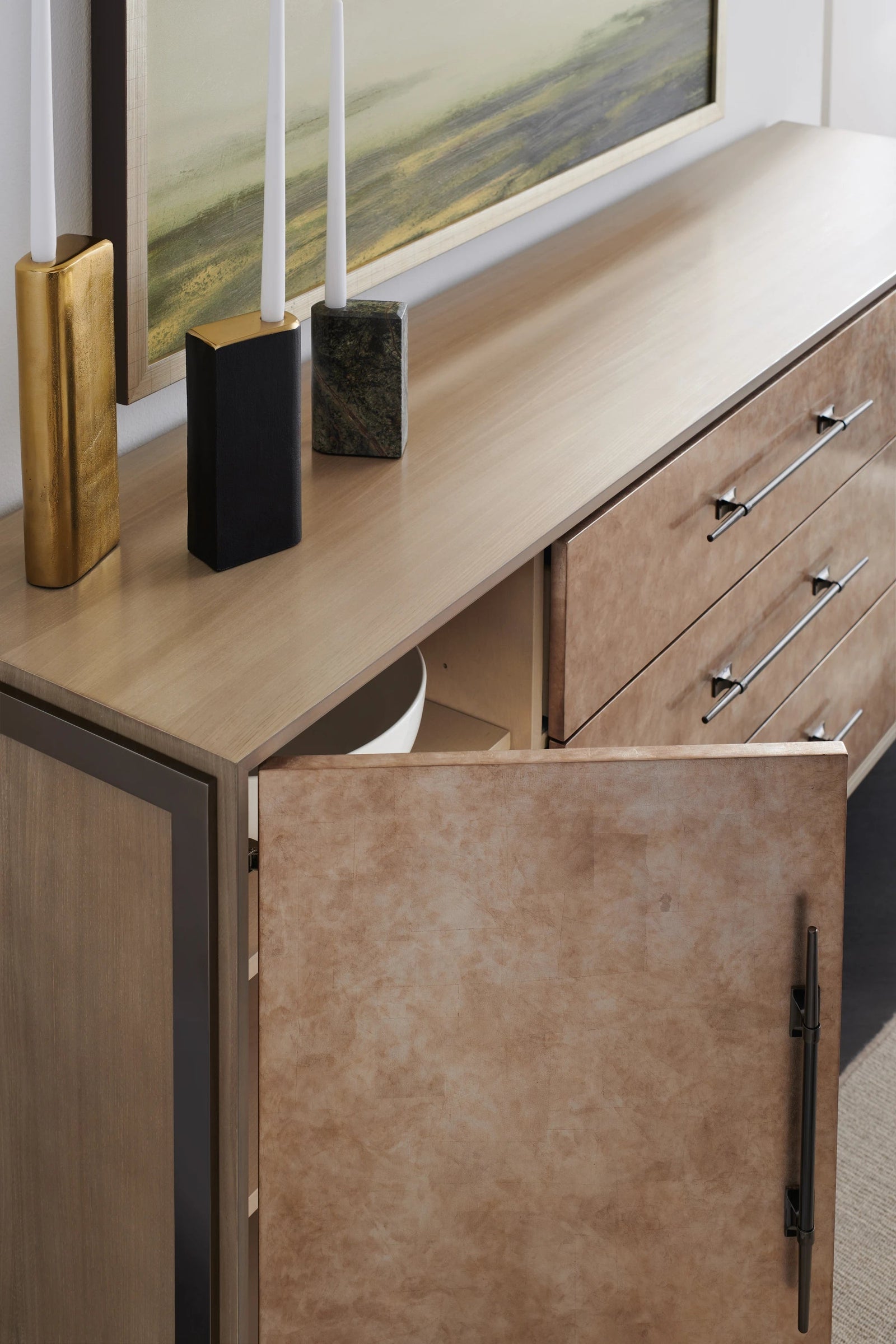 Caracole Foiled Again Sideboard – room setting