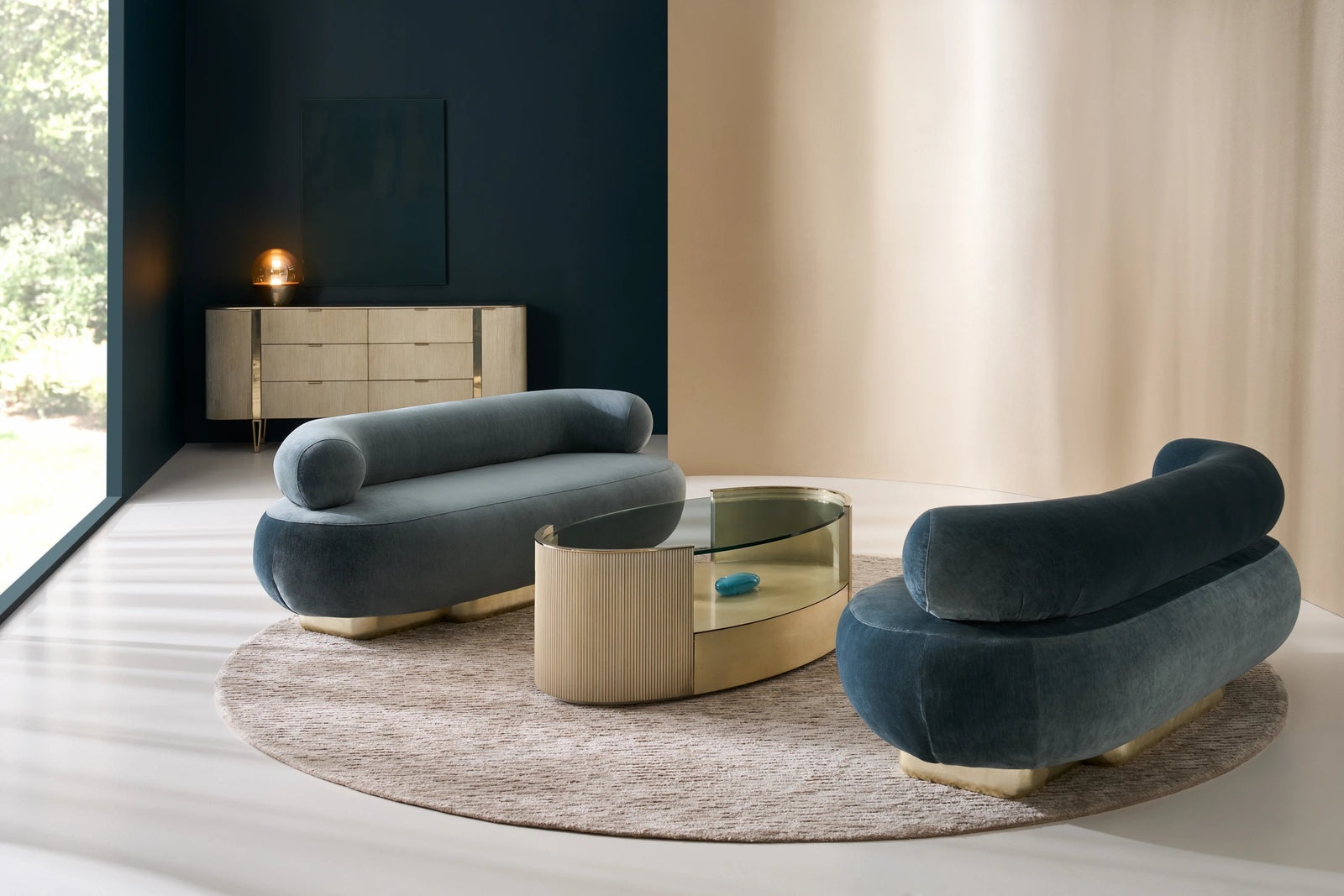 Caracole Love Oval Cocktail Table – room setting