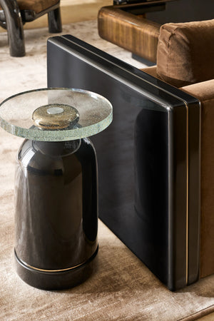 Caracole Gelee Glass Top Side Table – side view