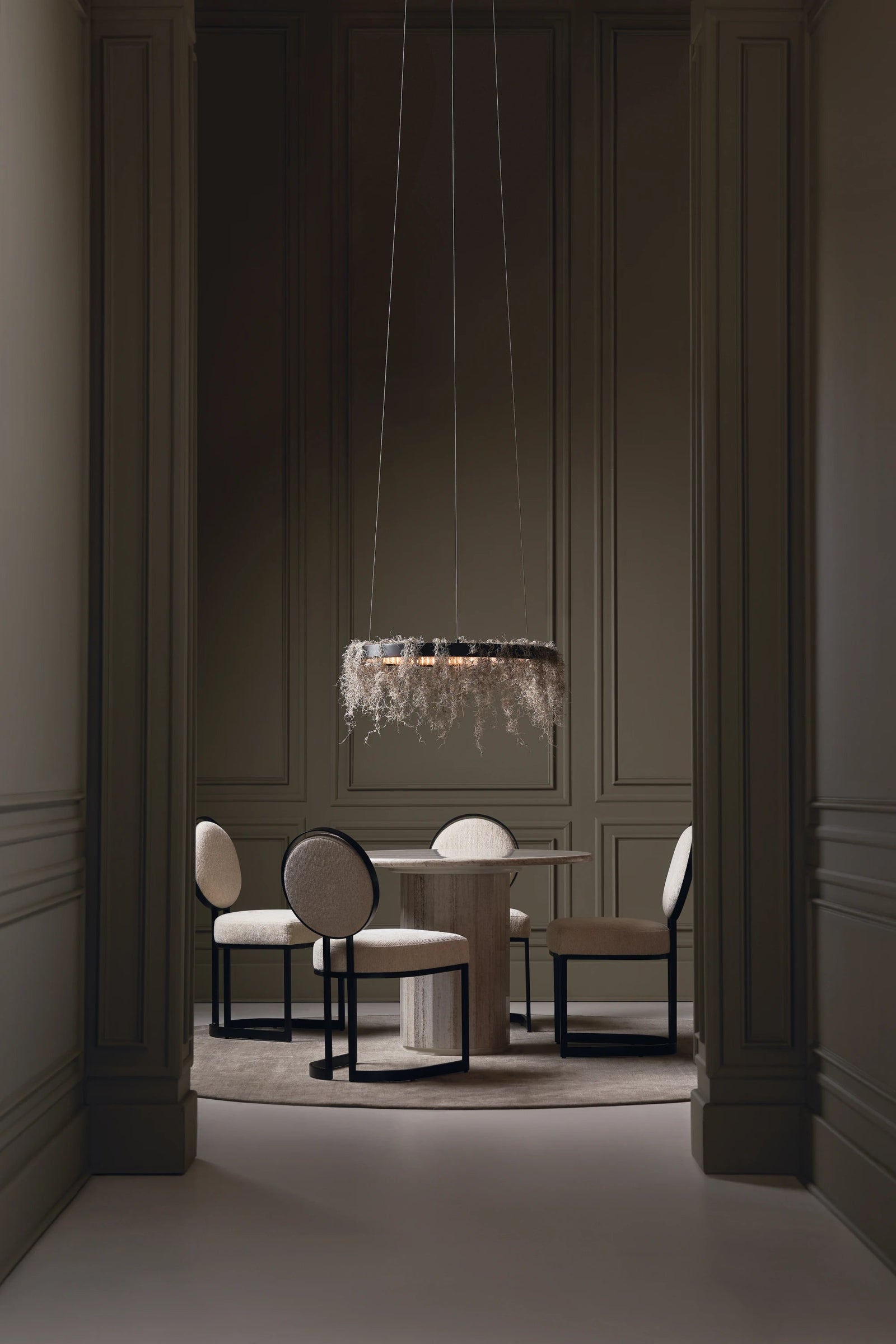 Caracole La Lune Bronze Dining Chair – angle view