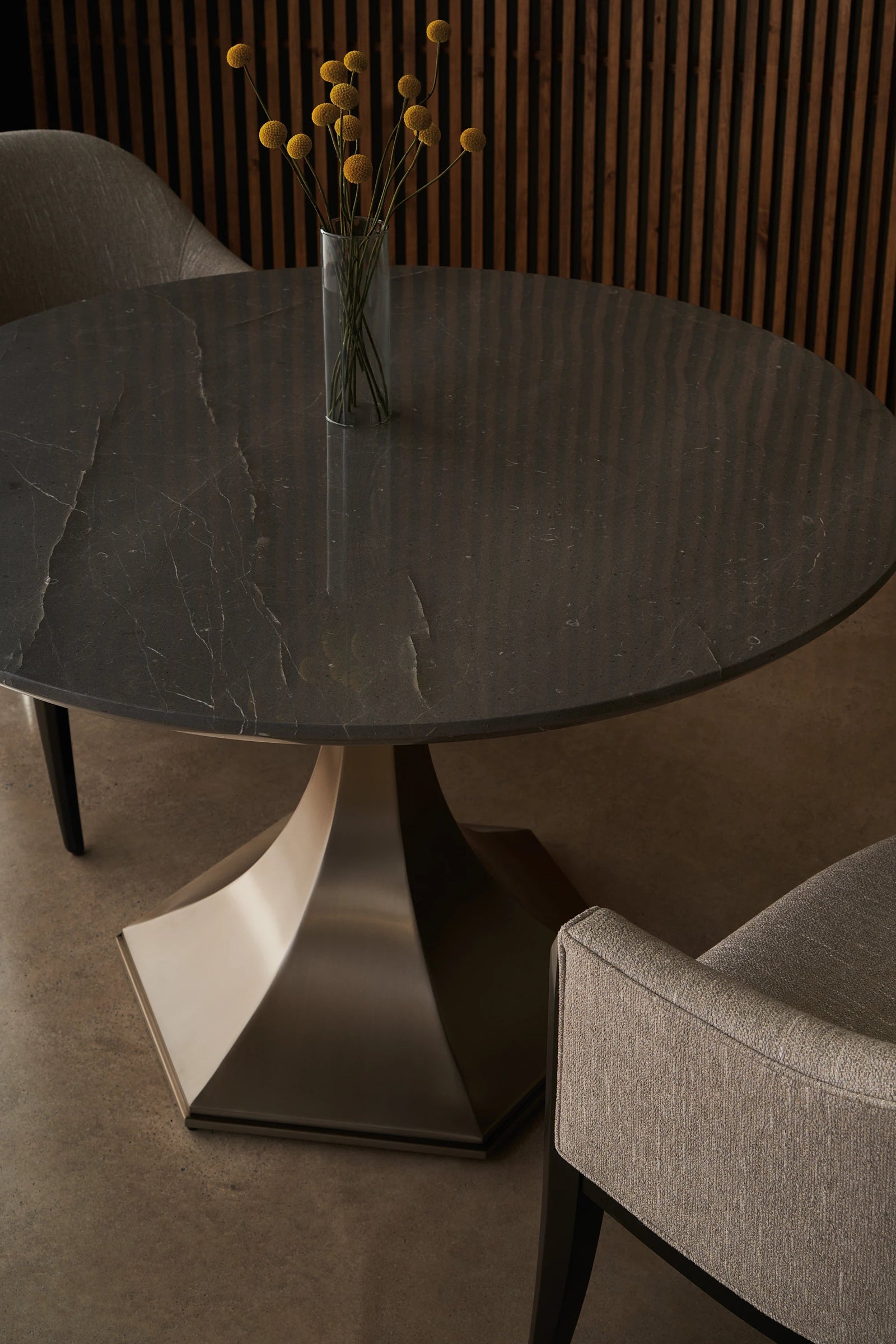 Caracole Top Brass Dining Table – side view