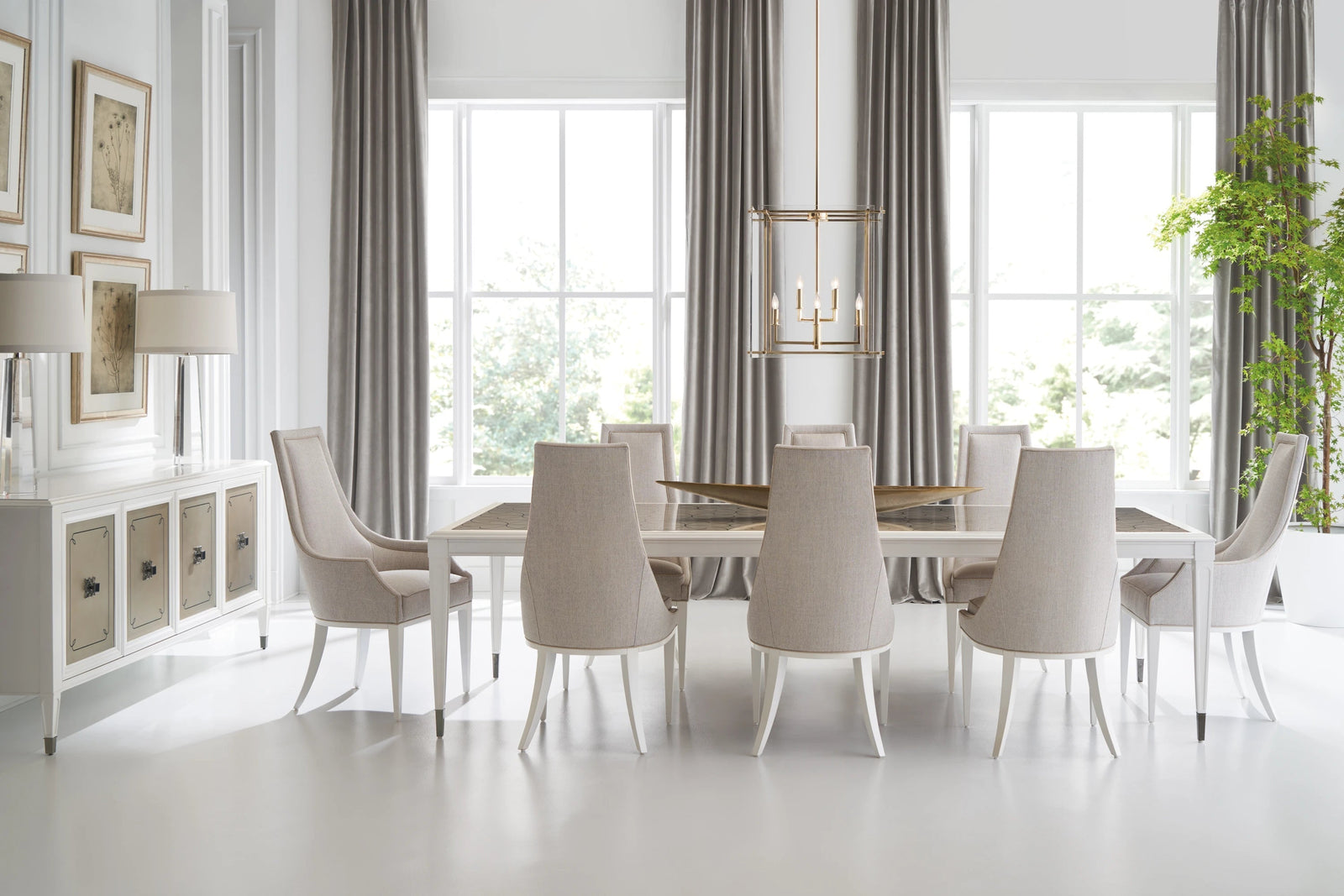Caracole Lattice Gather Dining Table – angle view