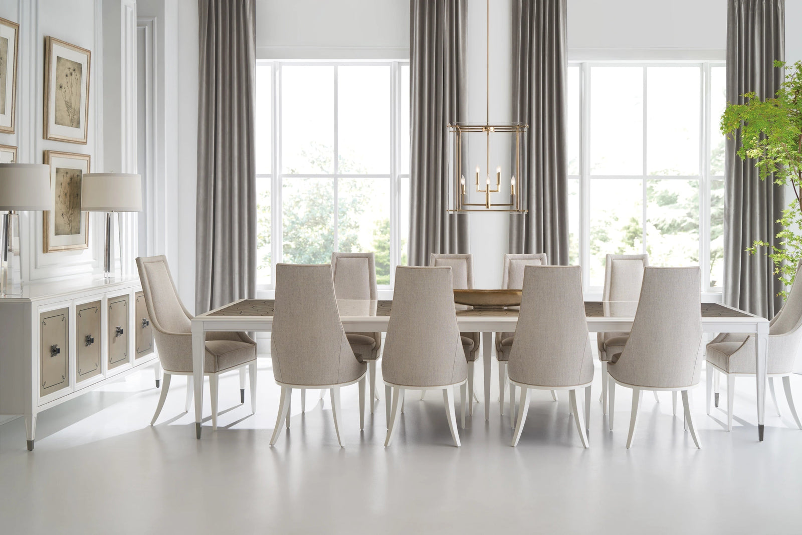 Caracole Lattice Gather Dining Table – side view