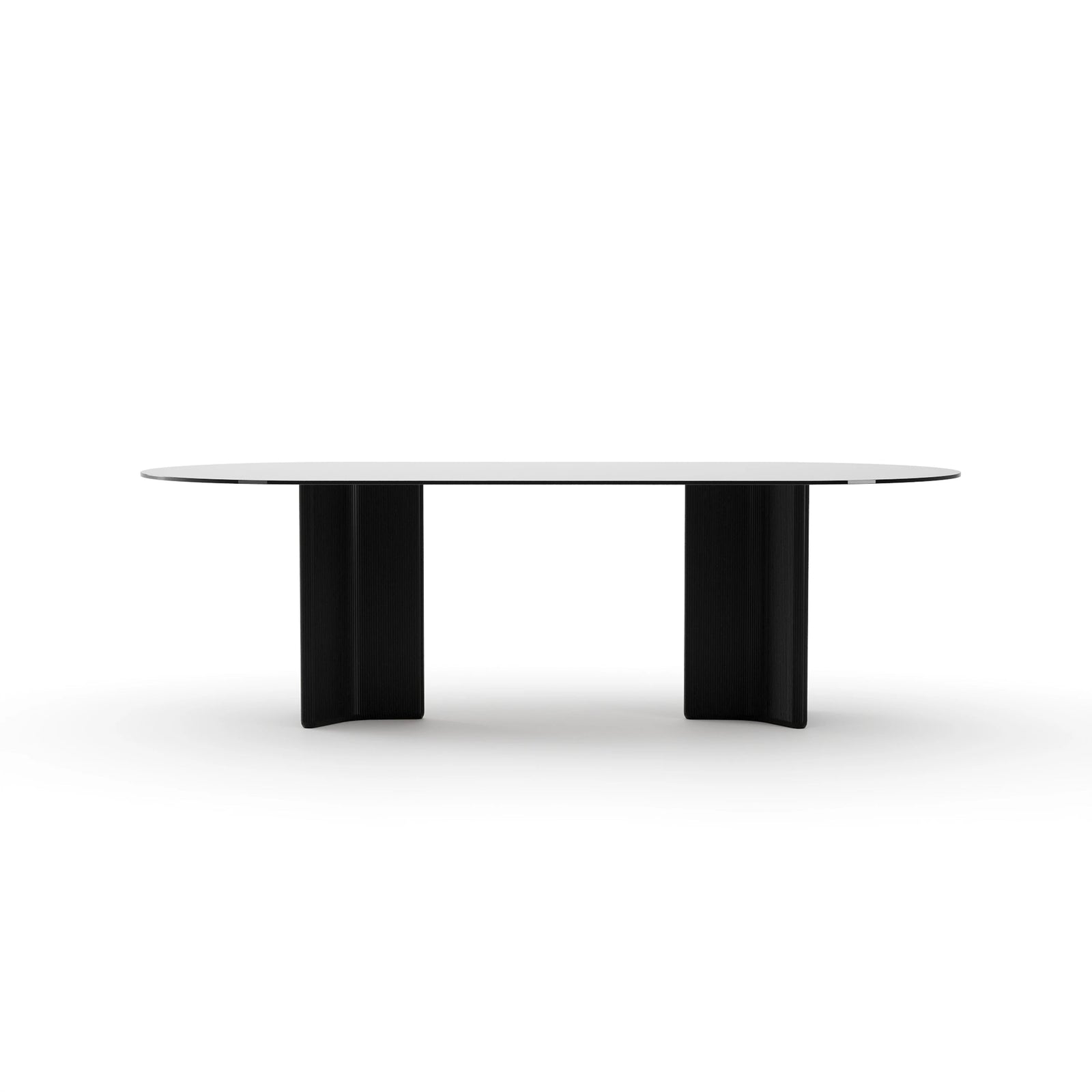 Caracole Viola Clear Oval Dining Table – front view