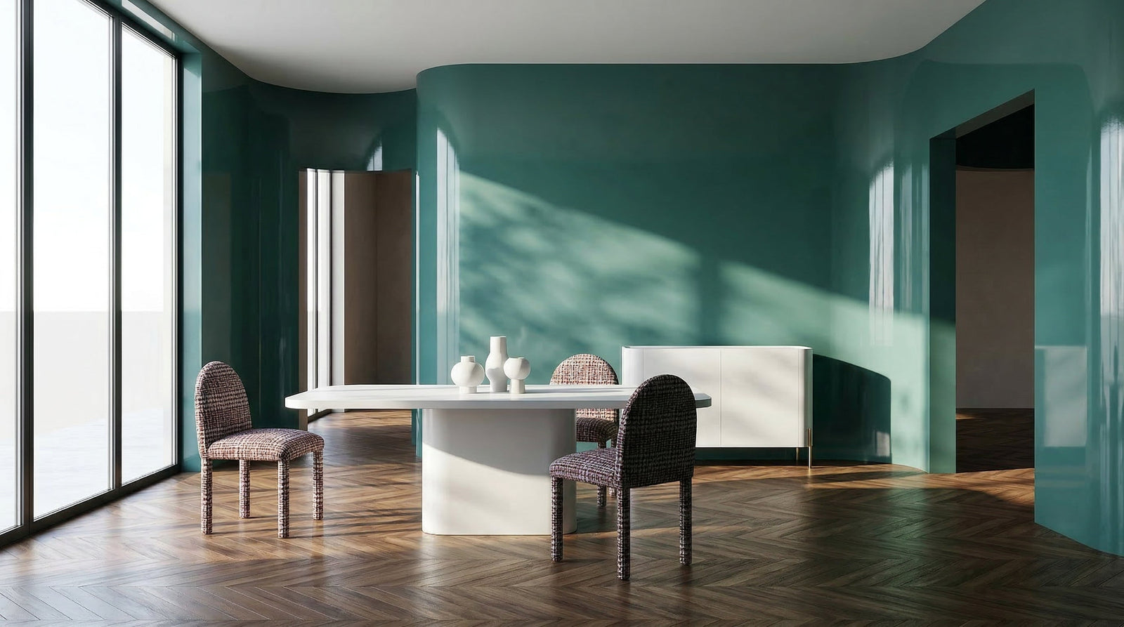 Caracole Atom Dining Table – room setting
