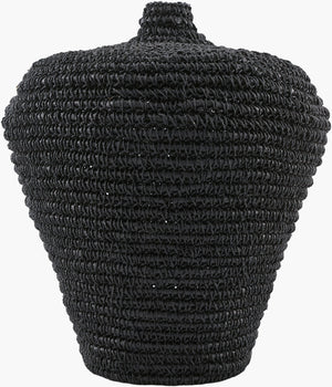 Chiya Vase 21" H Black – front detail