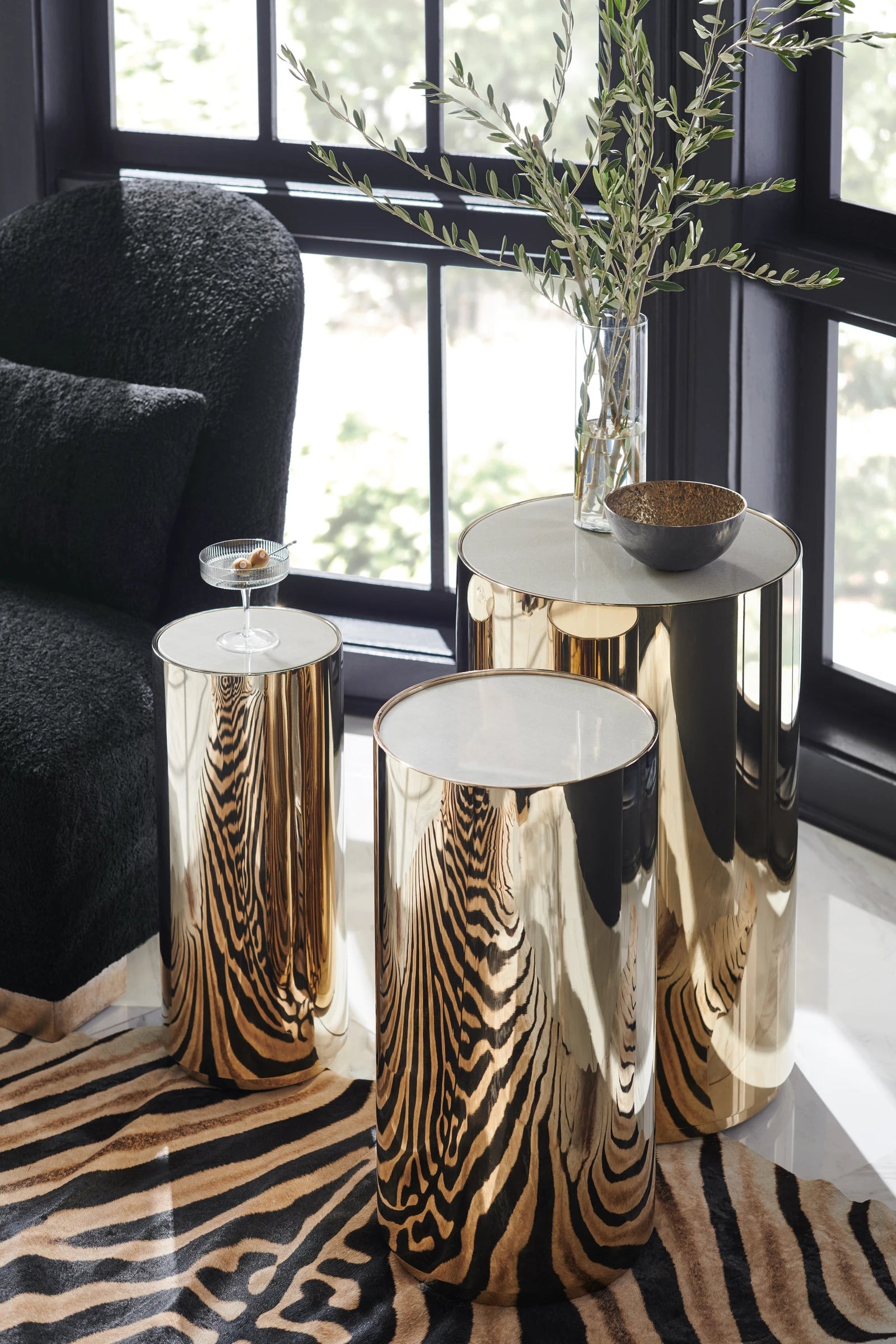 Caracole Round About Tall Side Table – angle view