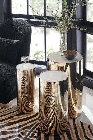 Caracole Round About Tall Side Table – angle view