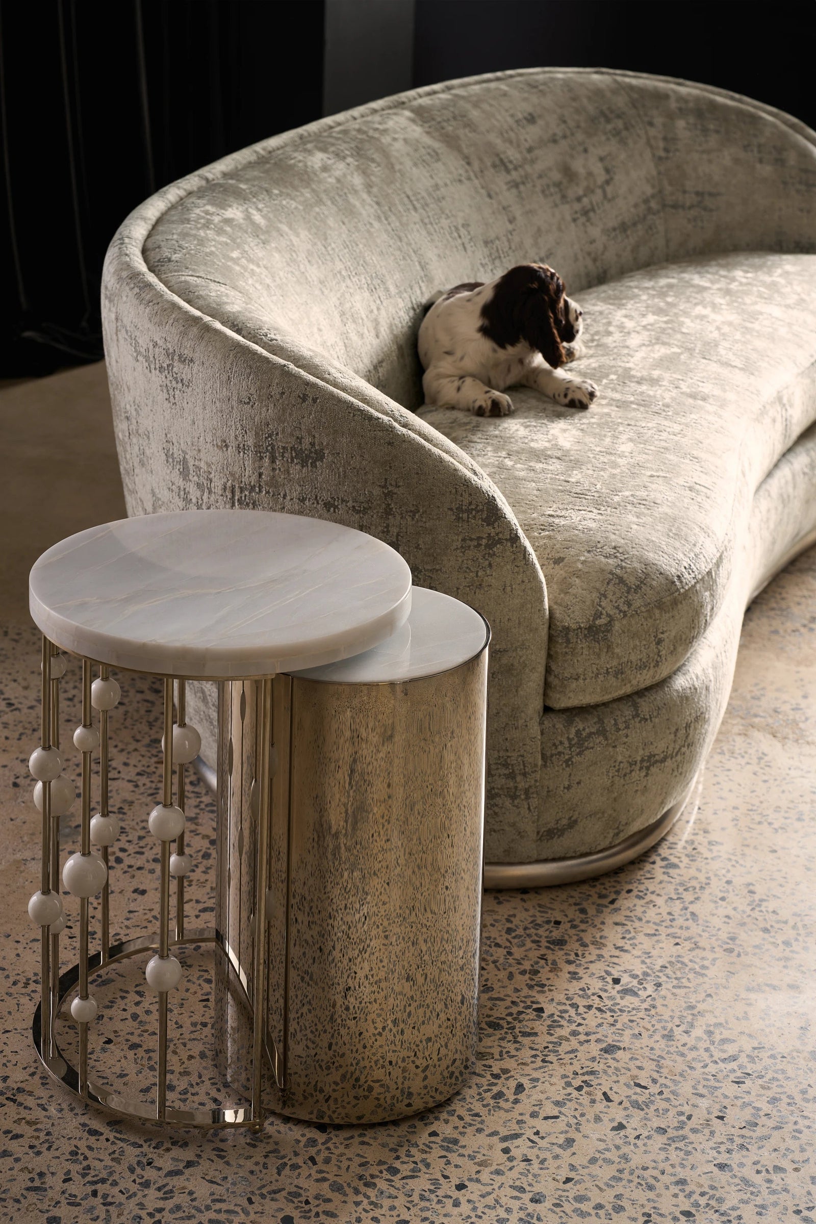 Caracole Orbit Nesting Accent Table – angle view
