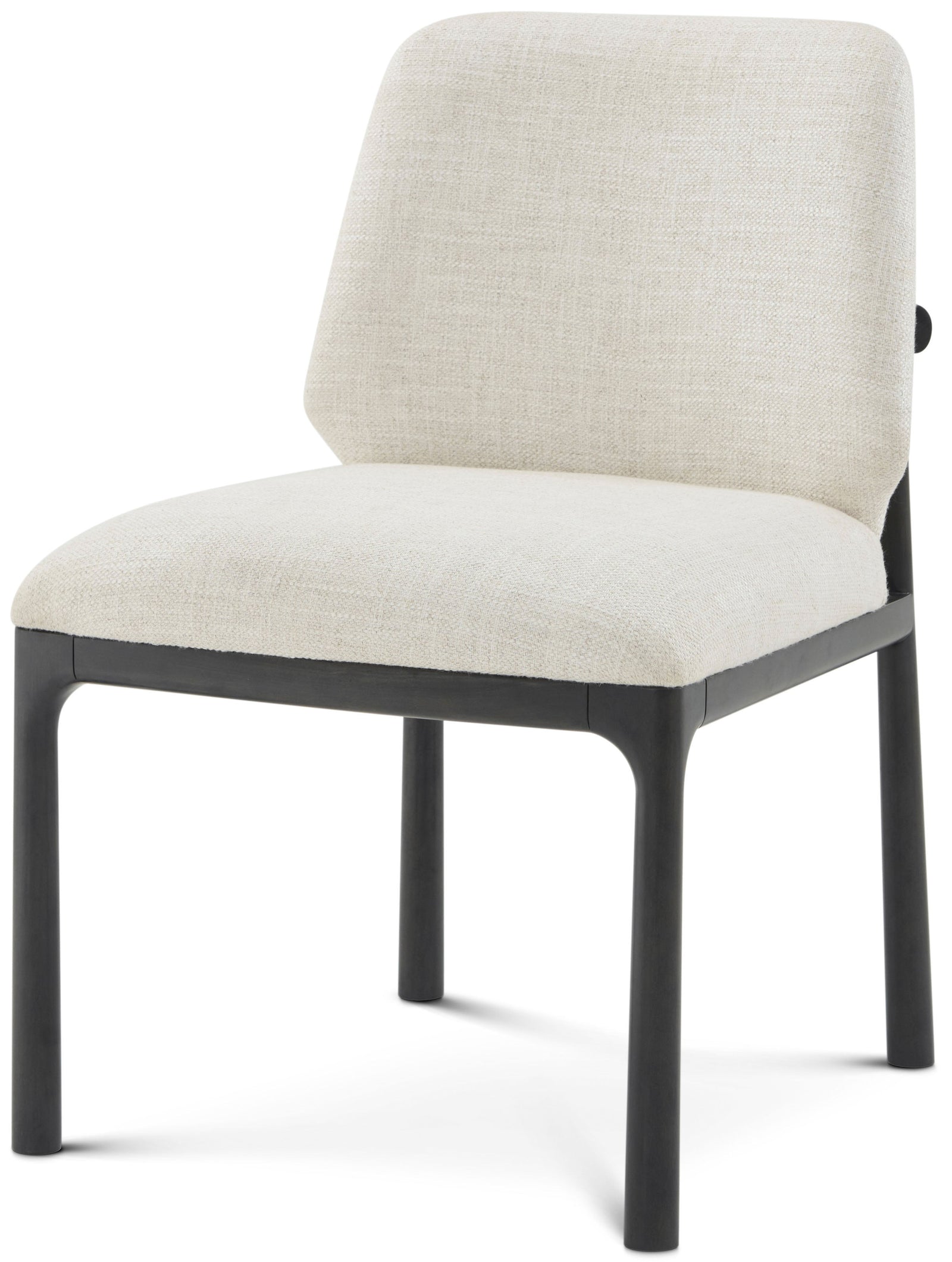 Theodore Alexander Kesden Dining Side Chair Silent Black, Halo Fabric – front view