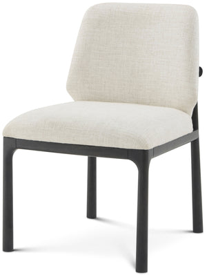 Theodore Alexander Kesden Dining Side Chair Silent Black, Halo Fabric – front view