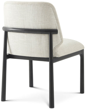 Theodore Alexander Kesden Dining Side Chair Silent Black, Halo Fabric – angle view