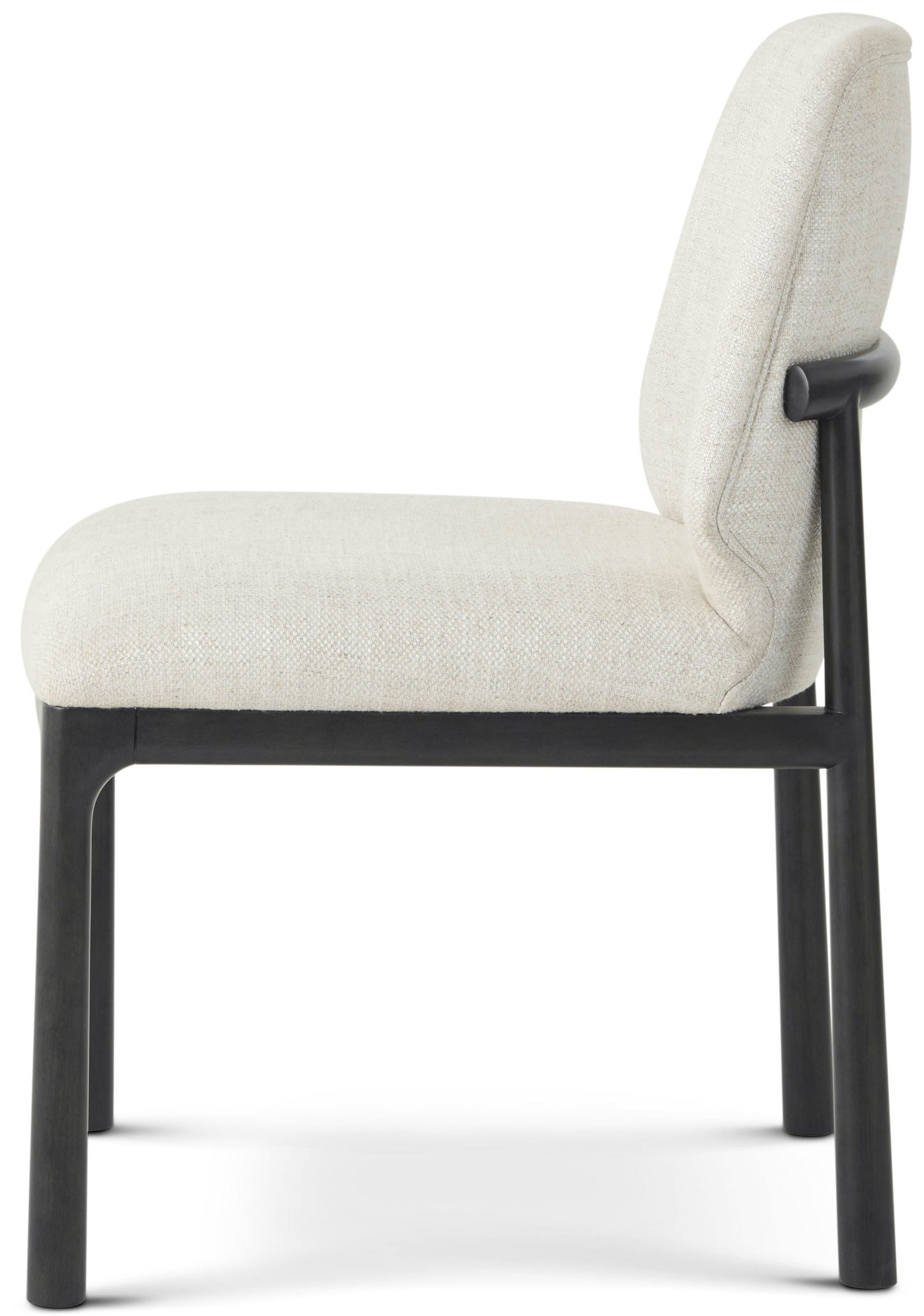 Theodore Alexander Kesden Dining Side Chair Silent Black, Halo Fabric – side view