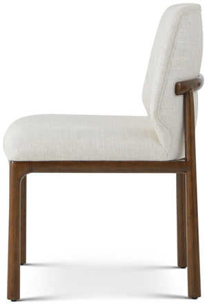 Theodore Alexander Kesden Dining Side Chair Pyramid Brown, Halo Fabric – side view