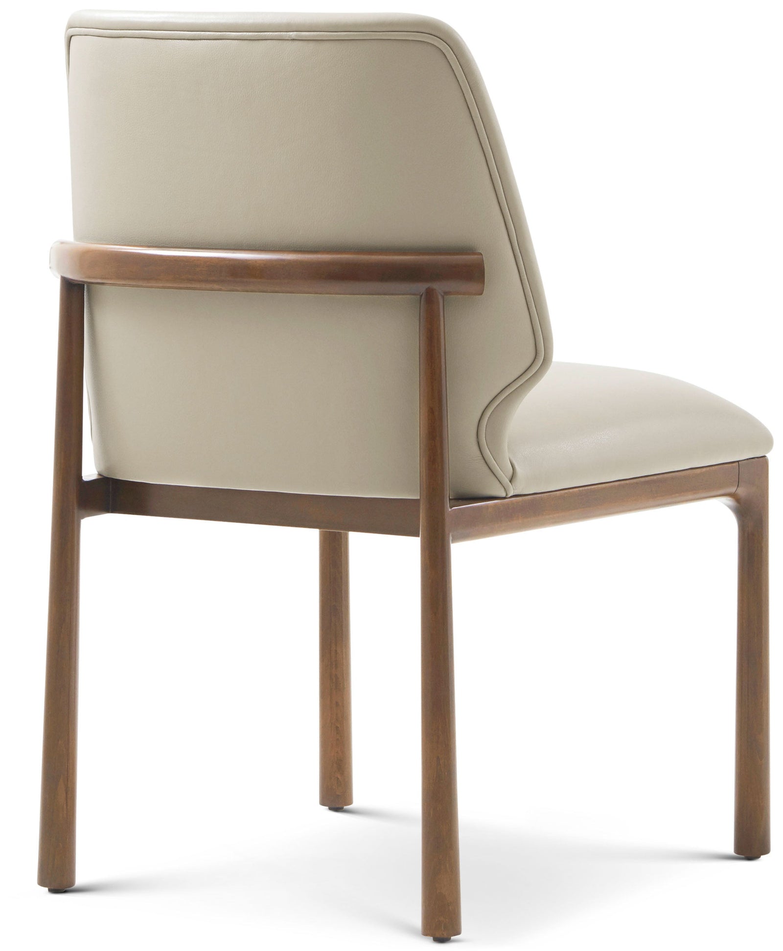 Theodore Alexander Kesden Dining Side Chair Pyramid Brown, Humus Leather – angle view