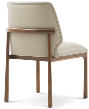 Theodore Alexander Kesden Dining Side Chair Pyramid Brown, Humus Leather – angle view