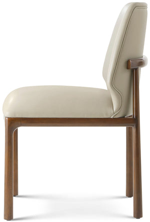 Theodore Alexander Kesden Dining Side Chair Pyramid Brown, Humus Leather – detail