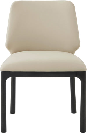 Theodore Alexander Kesden Dining Side Chair Silent Black, Humus Leather – detail